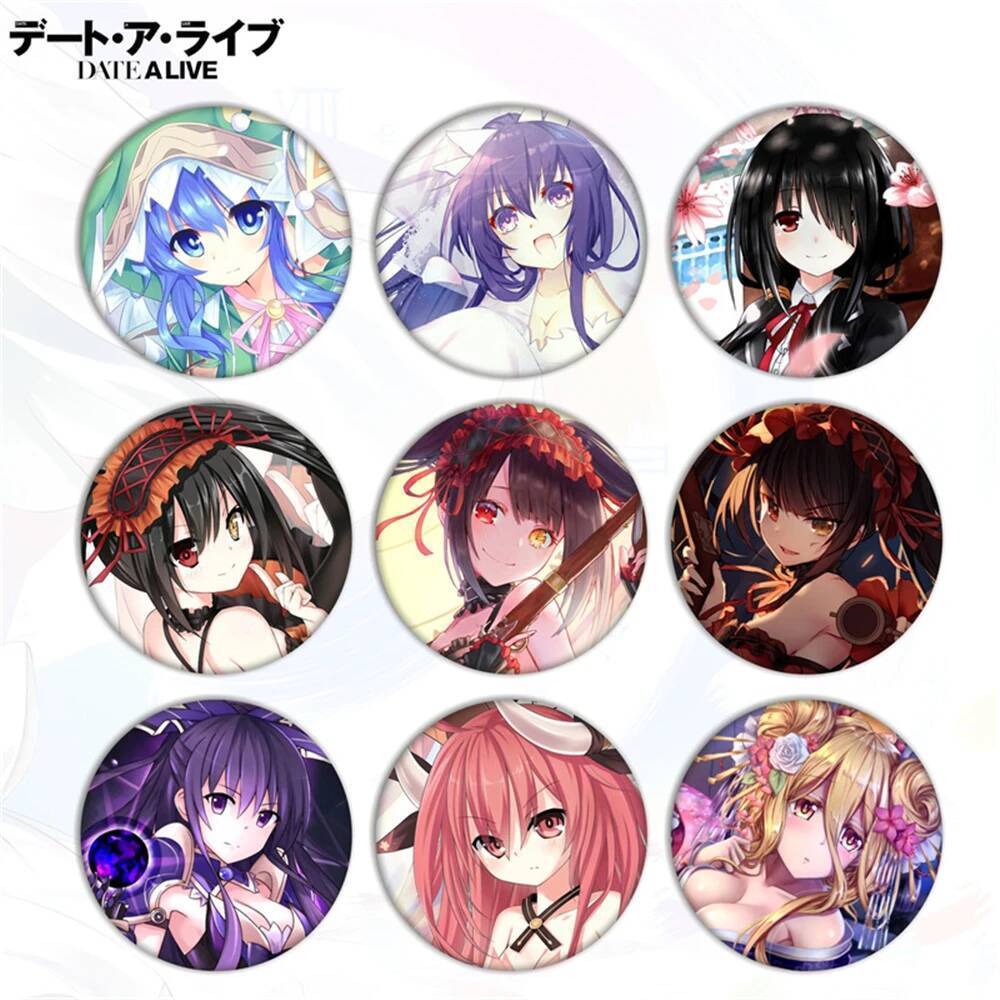 Anime Cosplay Costume Tobiichi, Tokisaki Kurumi, Takamiya Mio - Huy hiệu Pin SPTE Inox