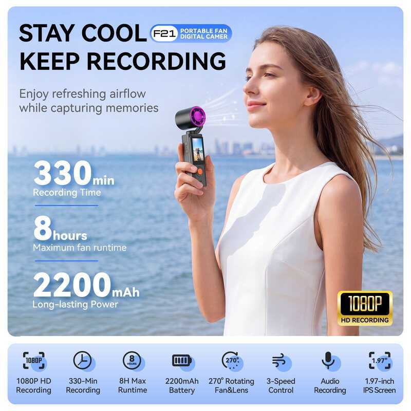 Quạt Camera Hành Động Quạt Cầm Tay Camera PTZ Quạt Ngoài Trời PTZ Pocket Camera