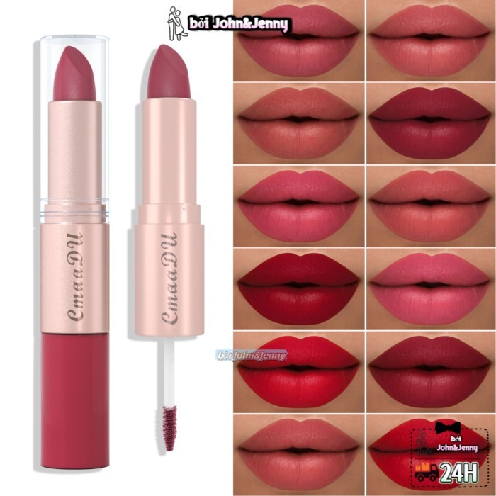 C DSon tint rose gold double 12 màu hai trong một Son môiSon tint cao cấp phong cách Âu Mỹ