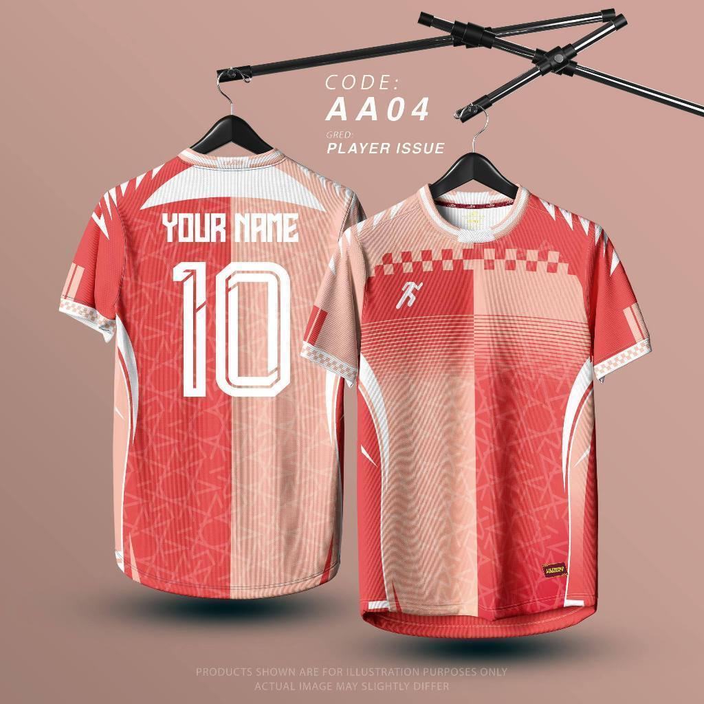 Jersi Lakoh Code AA Jersey Tên tùy chỉnh Đội Jersi Tùy chỉnh Nama Saiz Dewasa Dry-Fit Player Issue Á