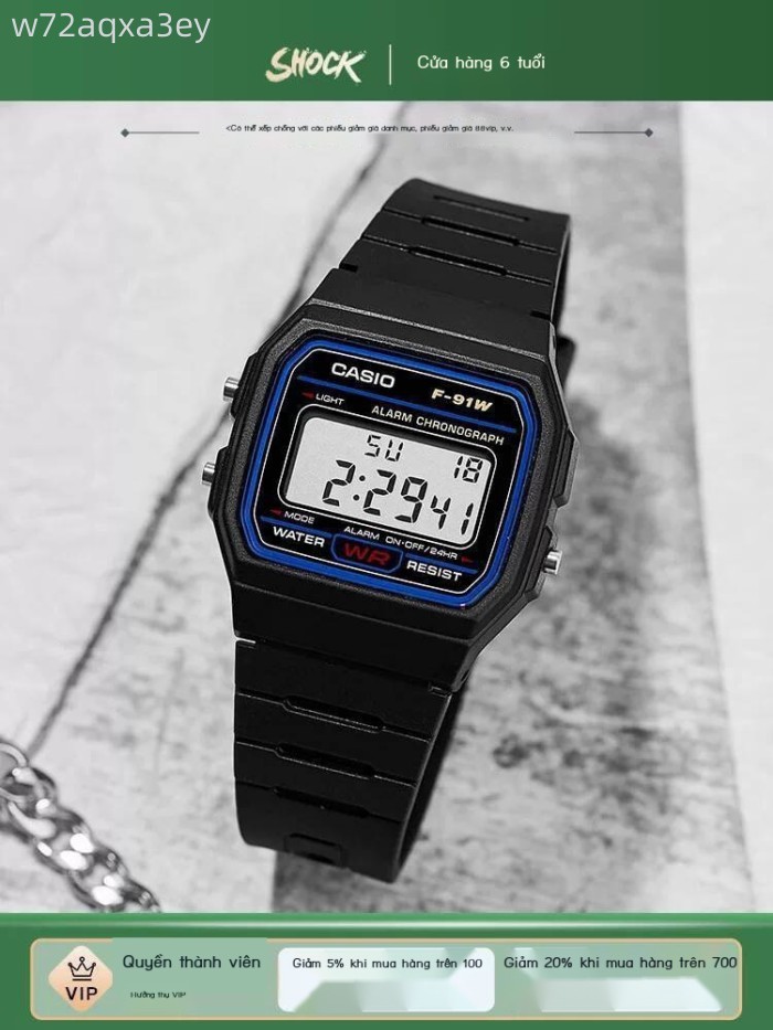 [SALE SỐC]  Đồng nam Casio Retro vuông nhỏ Big Winner cùng phong cách đồng hồ thể thao F91W giao hà