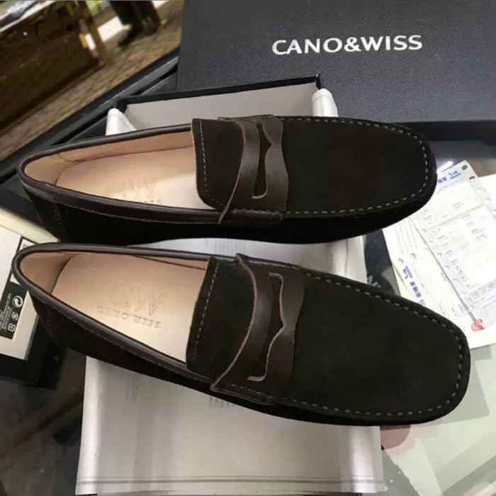 CW2026 Loafer Nam Mới Mùa Hè Thật Cao Cấp Kiểu Moccasin Da Lộn Phong Cách Anh Quốc Thời Trang Giày