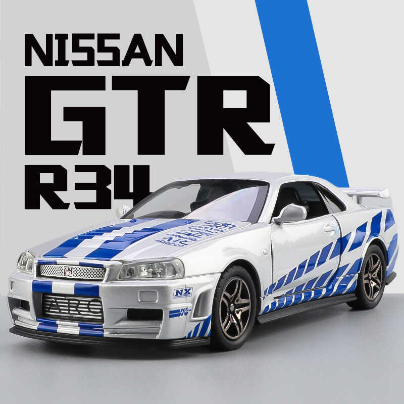 GTR Skyline R34 Xe Mô Hình Hợp Kim Mô Phỏng Rally Xe Bé Trai R35 Xe Thể Thao Trẻ Em Đồ Chơi Xe Ô Tô