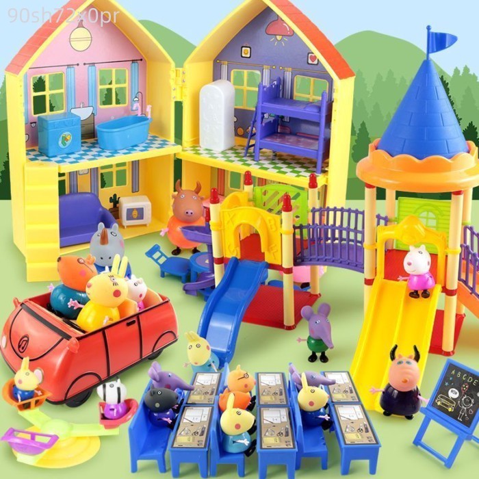 [Đa Năng] Peppa Pig Play House Hai mặt 25 bé gái Món quà sinh nhật Máy bay Peppa Pig 3 đến 6 tuổi G