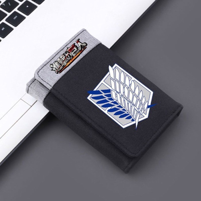 Giá rẻ/Hoạt hình thiết bị ngoại vi hai chiều Ví vải Attack on Titan Wings of Liberty nam nữ sinh vi