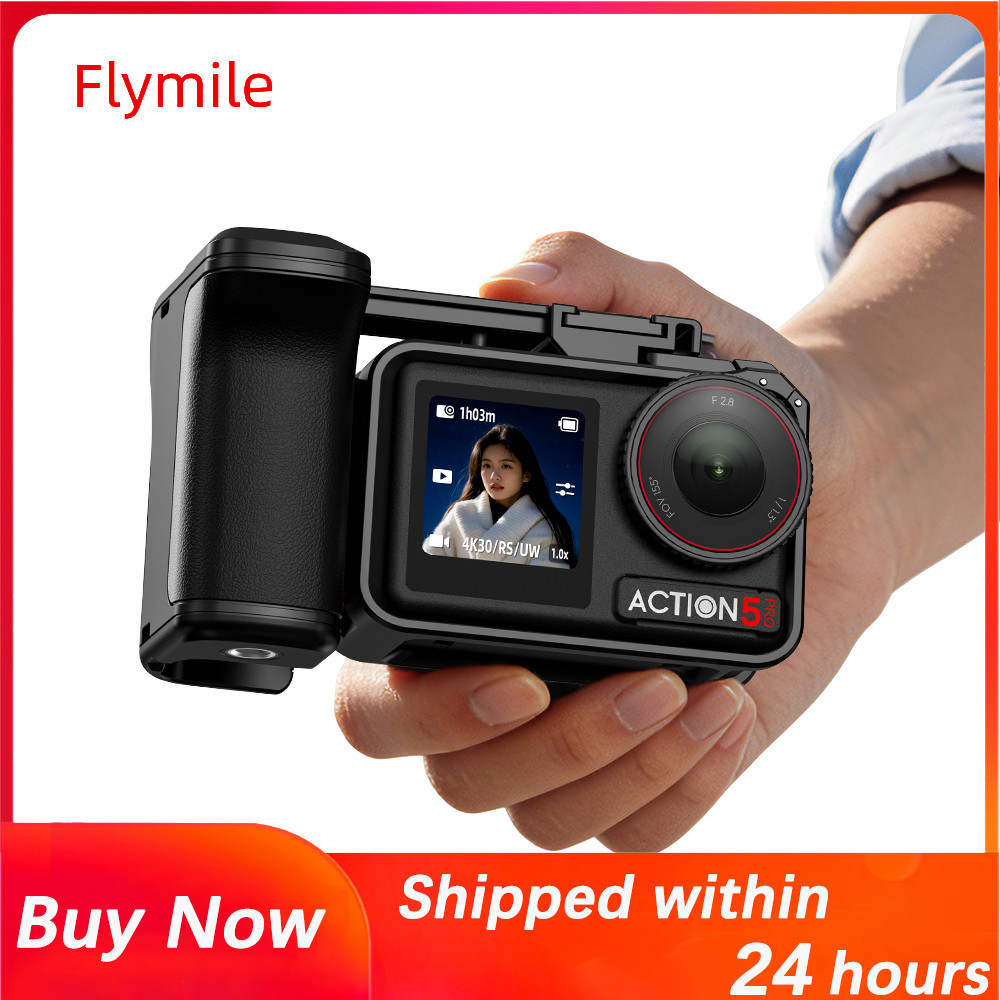 Flymile PC Street Shooting Grip, Dành Cho DJI Osmo Action 5 Pro / 4 / 3 Lồng Nhựa Tiêu Chuẩn, Tay Cầ