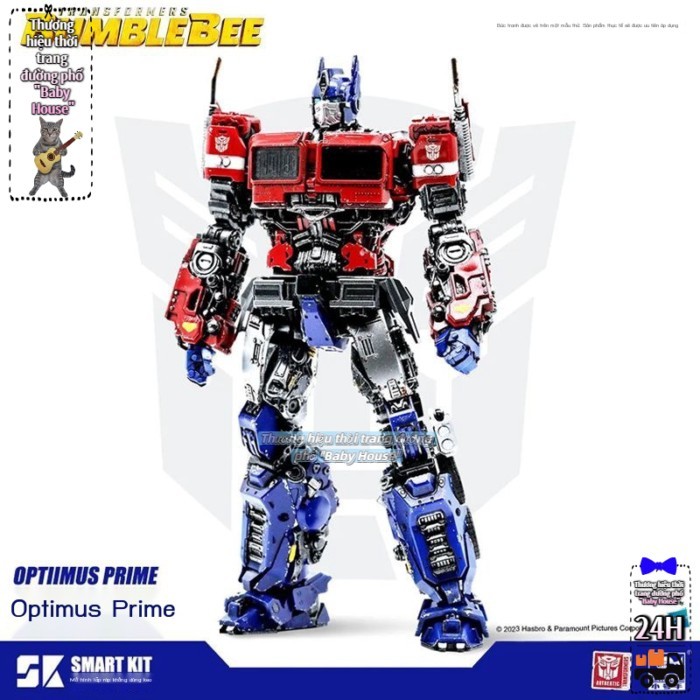 Mô hình lắp ráp Optimus Prime Transformers Bumblebee Starscream Sonic Lightning bay qua núi Arcee