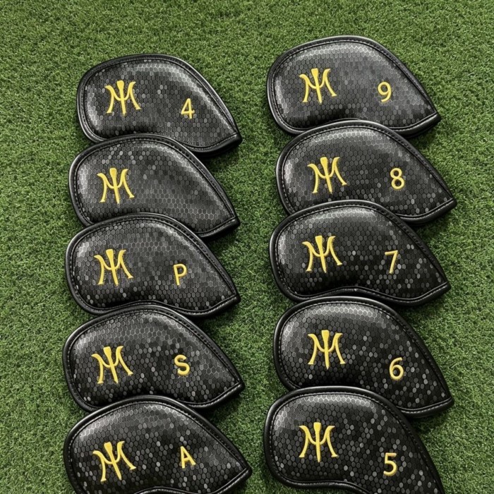 MM Từ Golf Iron Cover Họa Tiết Tổ Ong Chống Thấm Nước Club Cap Cover 4-9 / P / S / A Full Set Head C