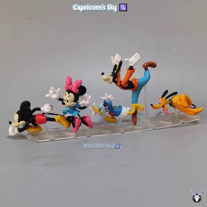 TOMY TOMY Mickey Donald Duck Goofy Running Doll Gacha Trang trí DIY Chất liệu kem