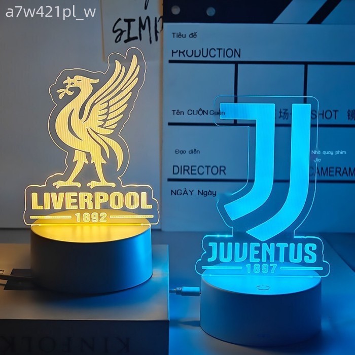 [Siêu Hot]  Đồ trang trí logo đội bóng đá Liverpool, Arsenal, Messi, Ronaldo, Neymar, đèn ngủ, quà