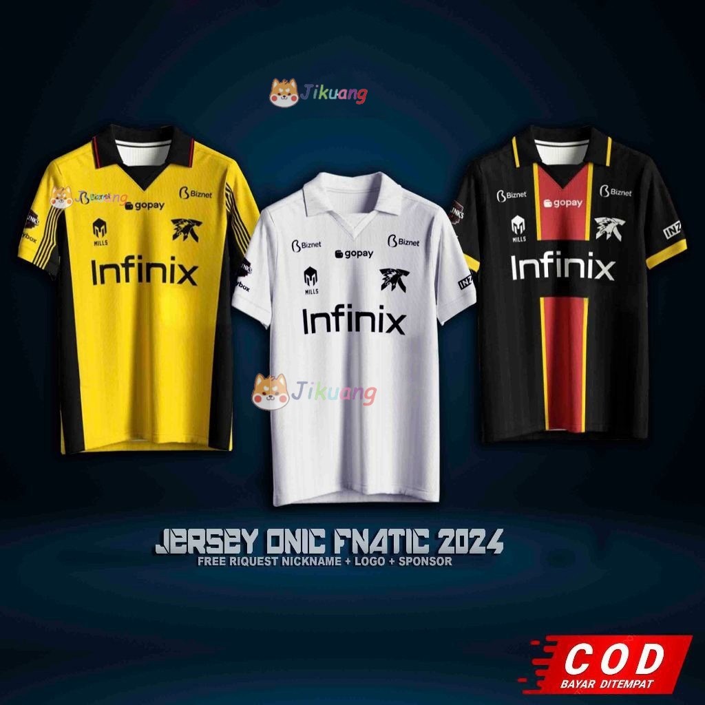 Áo thun Infinix cao cấp Onic Fnatic Jersey, tùy chỉnh miễn phí tên và số mặt sau