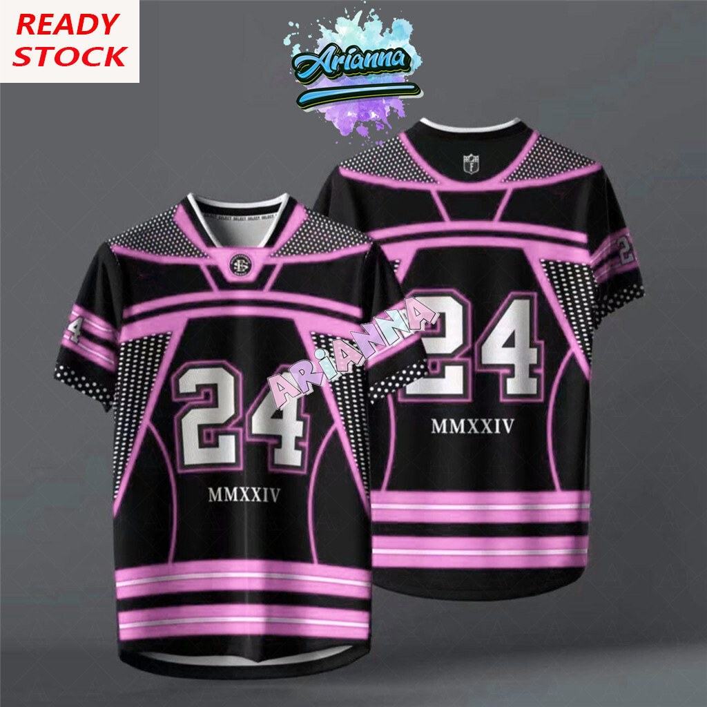 Áo jersey NFL tùy chỉnh miễn phí tên và logo, microfiber lengan pendek cổ retro unisex