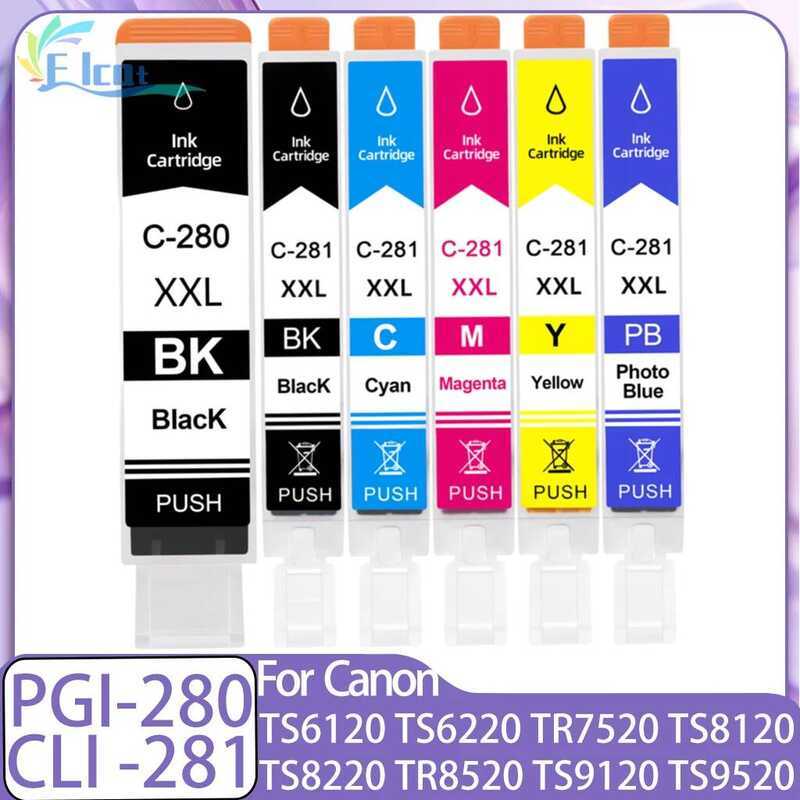 PGI280 CLI281 PGI-280 CLI-281 Hộp mực 280XXL Tương thích với máy in Canon PIXMA TS6120 TS6220 TS702 