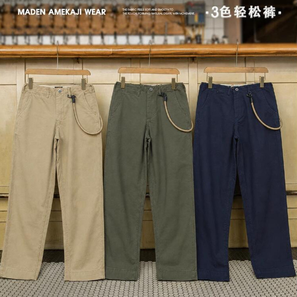 Wuluwear American Chino Khaki Pants Easypants Casual Pants Cleanfit Straight Cone Long Pants OG107 M