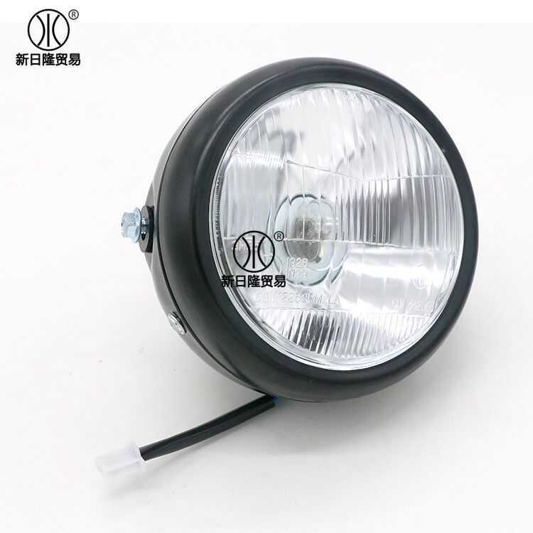 CG125 Sửa Đổi Retro Đèn Pha GN125 Retro Vỏ Đen Đèn Pha Tròn Phụ Kiện Xe Máy