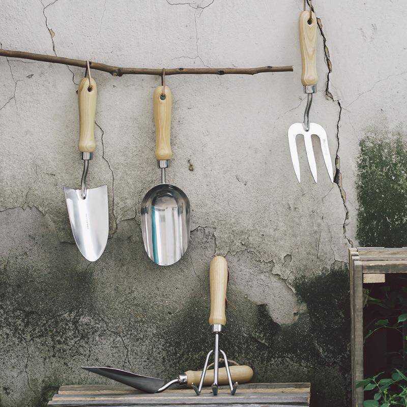 Bộ Dụng Cụ Làm Vườn Mini Garden NQX Lin Thép Không Gỉ Trồng Dụng Cụ Xẻng Hoa Ba Dụng Cụ 3 Bộ