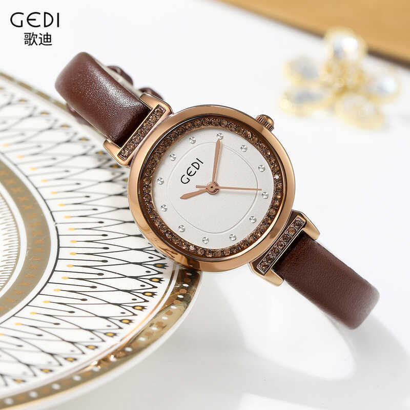 Goethe Niche Style Nữ Sinh Viên Đĩa Nhỏ Dây Đeo Mỏng Dây Cao Cấp Đồng Hồ Thạch Anh