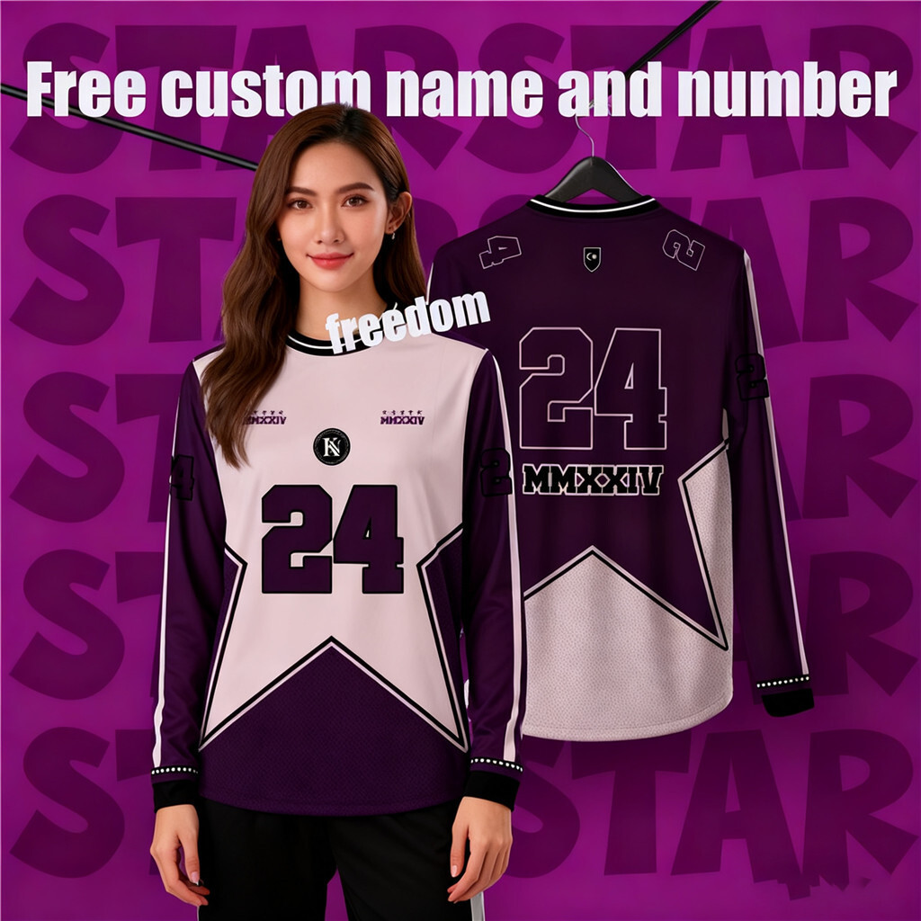 [Số tên tùy chỉnh miễn phí] Áo thun Baju dài tay NFL Jersey dành cho trẻ em và người lớn Áo thun Baj