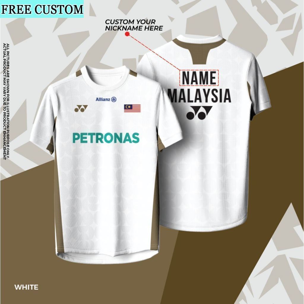 [Tùy chỉnh miễn phí] Áo cầu lông Malaysia BWC 2025-2026 Giải vô địch thế giới cầu lông Kain Dryfit c