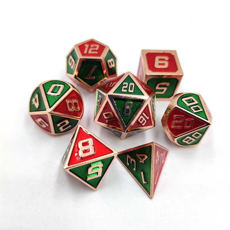 D DND Game Board Game Metal Dice 7 Bộ hình học Xúc xắc d10 Board Game Xúc xắc