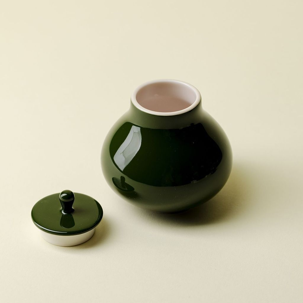 Hũ gốm sứ mini màu xanh lá tre Fanyu, nhỏ men đá nguyên bản Jingdezhen, đựng trà kín, hũ đơn.