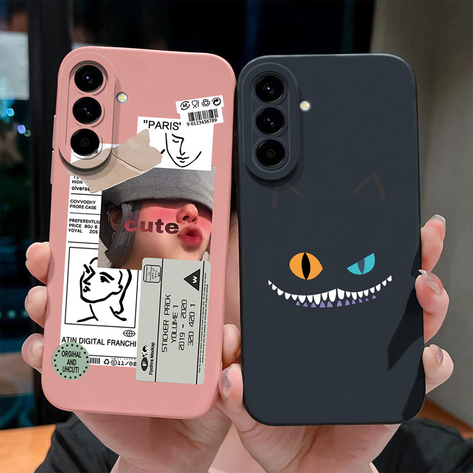 Vỏ Mèo Mát Cho Samsung Galaxy A57 Ốp Lưng Cô Gái Ngọt Ngào Silicon Mềm Túi Điện Thoại Vỏ Bền Cho A6x