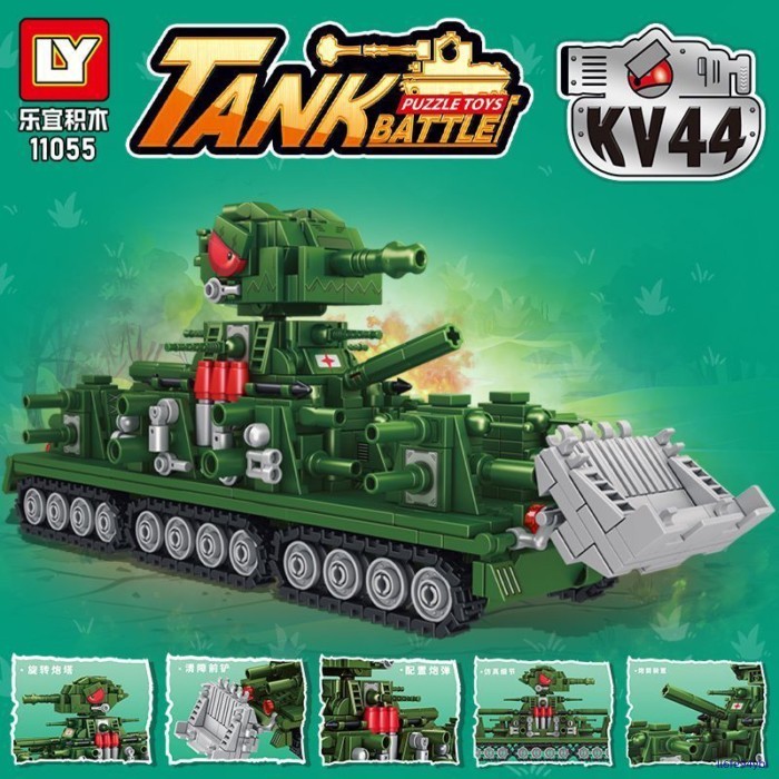 🌈 Compatible With LEGO Bricks World Of Tanks KV-44 Heavy Tank Building Bricks For Boys Military Ul