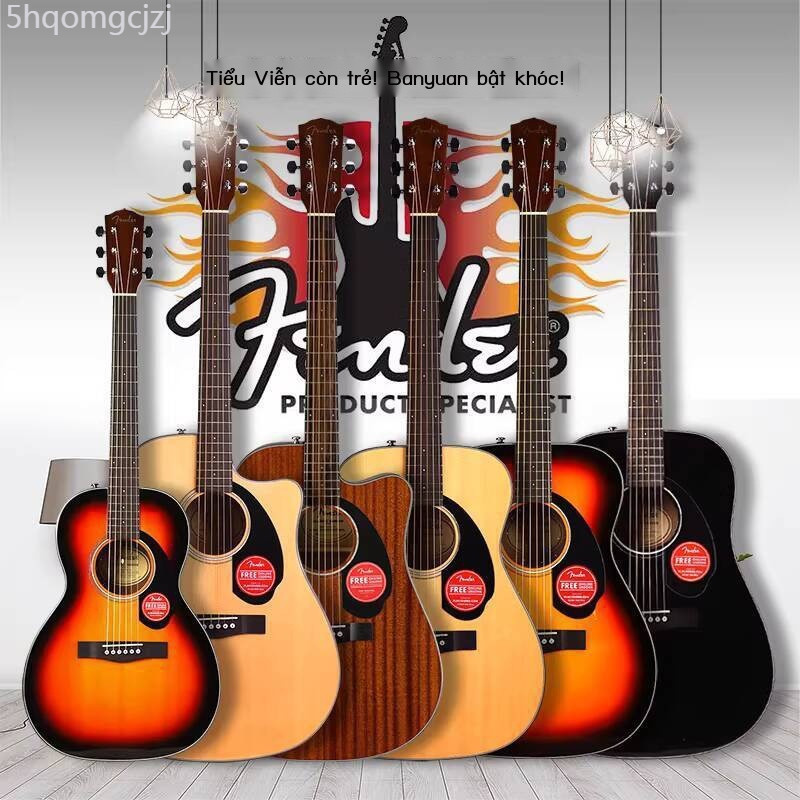 (HÀNG HOT) Guitar Acous Fender CD60S 140 cho người mới bắt đầu, dân gian 41inch tấm gỗ đơn với bộ k