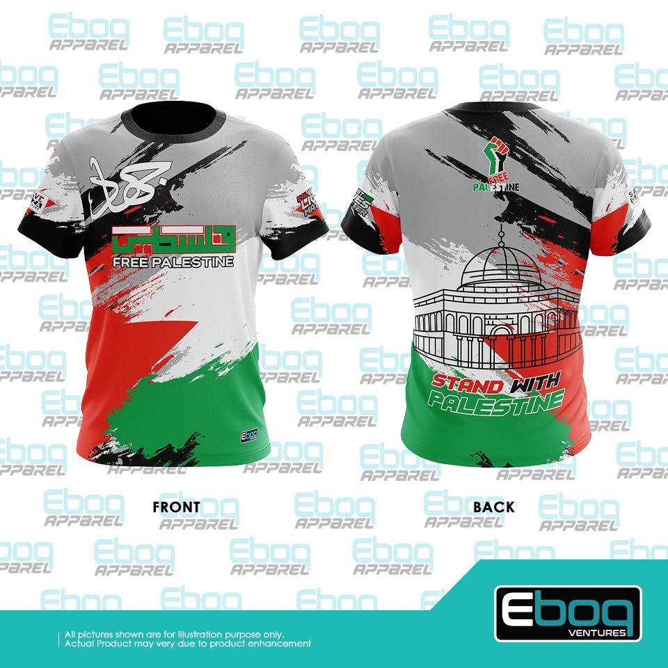 Áo Thun Gaza Palestin 13 JIHAD Eboq Thăng Hoa / AD Baju Free Palestine Microfiber Baju Budak Size Lớ