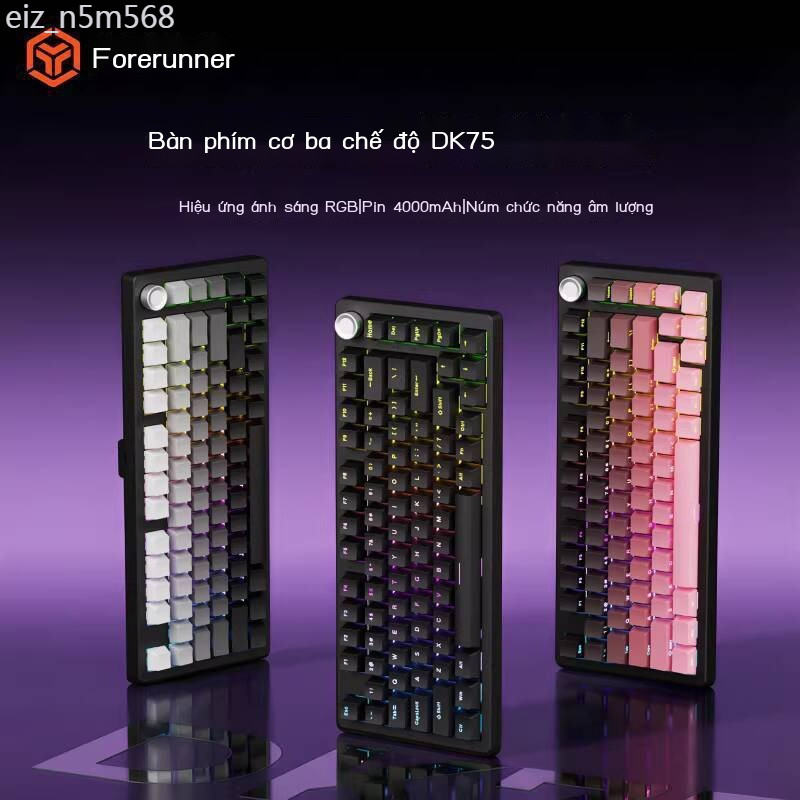 [Mẫu mới] Bàn cơ Forerunner DK75 81 phím không dây, di động, ba chế độ, dành chơi game với switch x