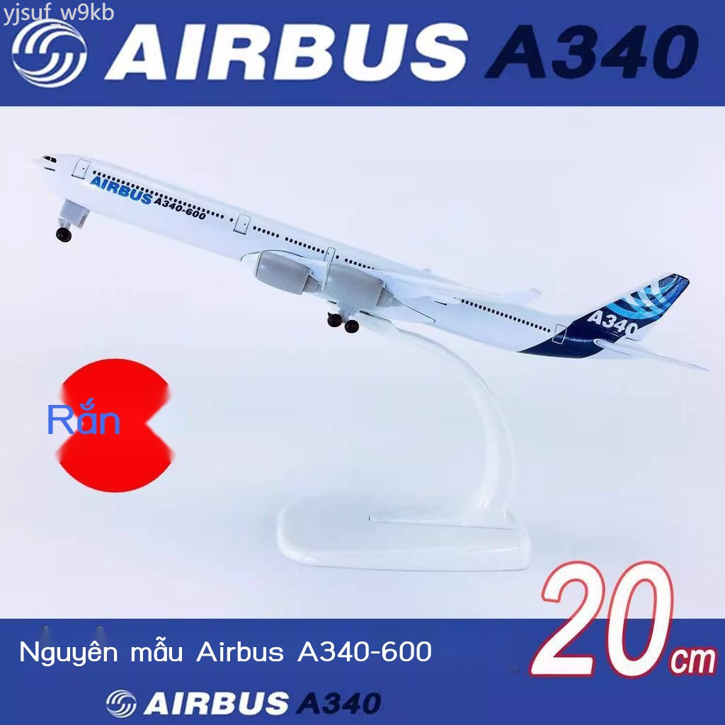 [VIP] Miễn phí vận chuyển máy bay hợp kim khối 20cm, mô hình hàng không Airbus A340-600, sơn gốc c