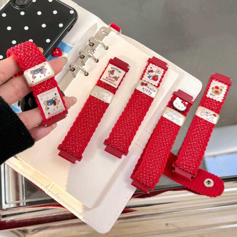 Dây đeo chấm bi màu đỏ năm mới Thích hợp cho dây đeo Huawei watch8910 / Watch2 / GT4 / Fit3 / / Fit4