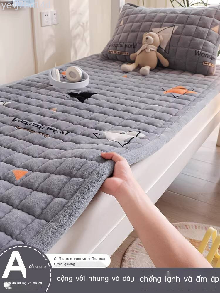 [Ảnh thật/Sẵn] Nệm nhung sữa mùa đông dành cho ký túc xá sinh viên, kích thước đơn 90x190, đệm nệm
