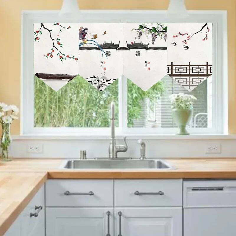 12 Phong Cách Trung Hoa Rèm Cửa Ngắn Phân Vùng Nhà Bếp Noren Izakaya Ẩm Thực Izakaya Sashimi Treo Cờ