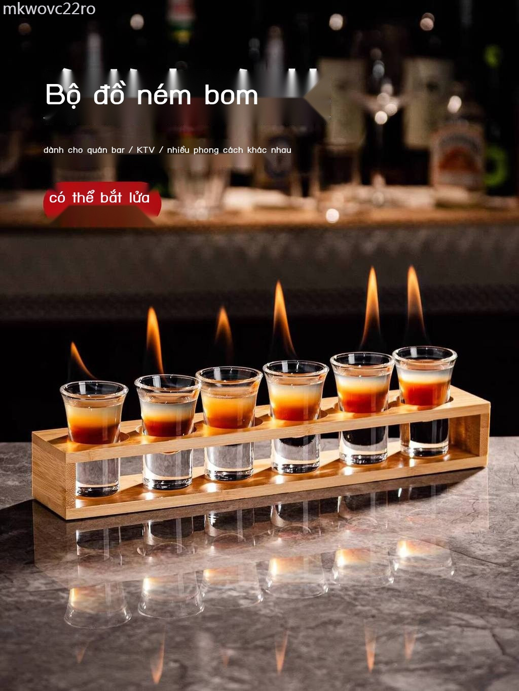 [HOT HIT] Bộ giá đỡ cocktail Bullet Swallow Cup B52, shot, ly bar