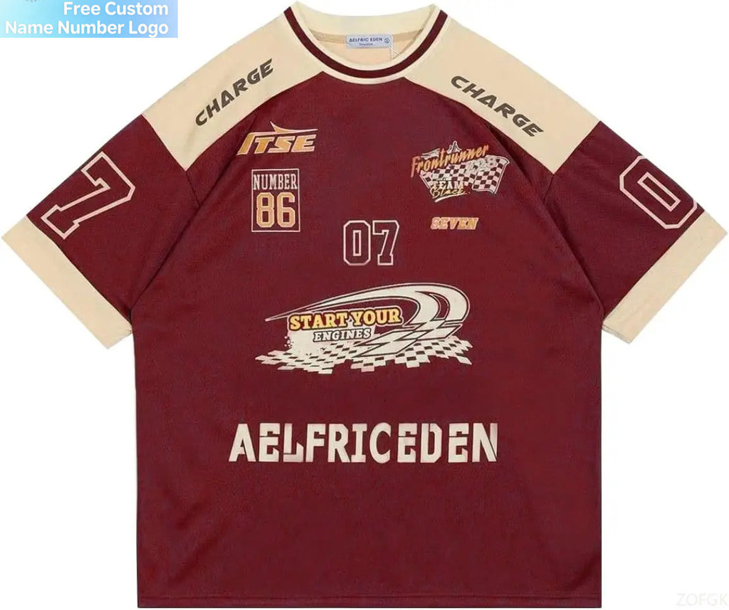 Aelfric Eden Áo Quá Khổ Nam Graphic Jersey Thoáng Khí, Phong Cách Retro Mùa Hè