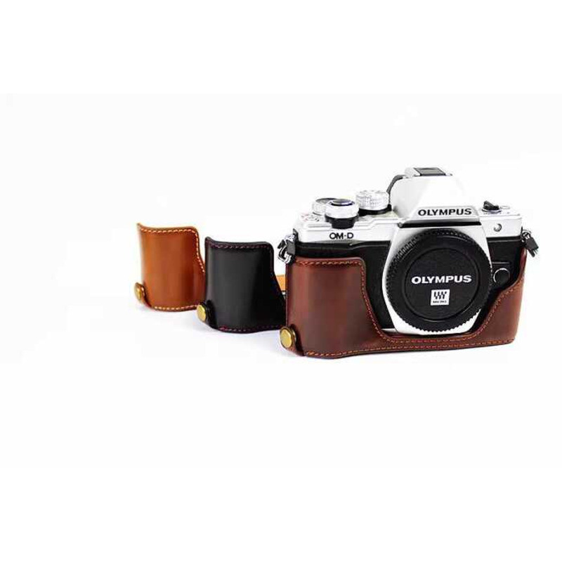Thích hợp cho vỏ da Olympus EM10II Đế em10ii Vỏ bảo vệ Camera thế hệ thứ ba thứ hai Vỏ nửa