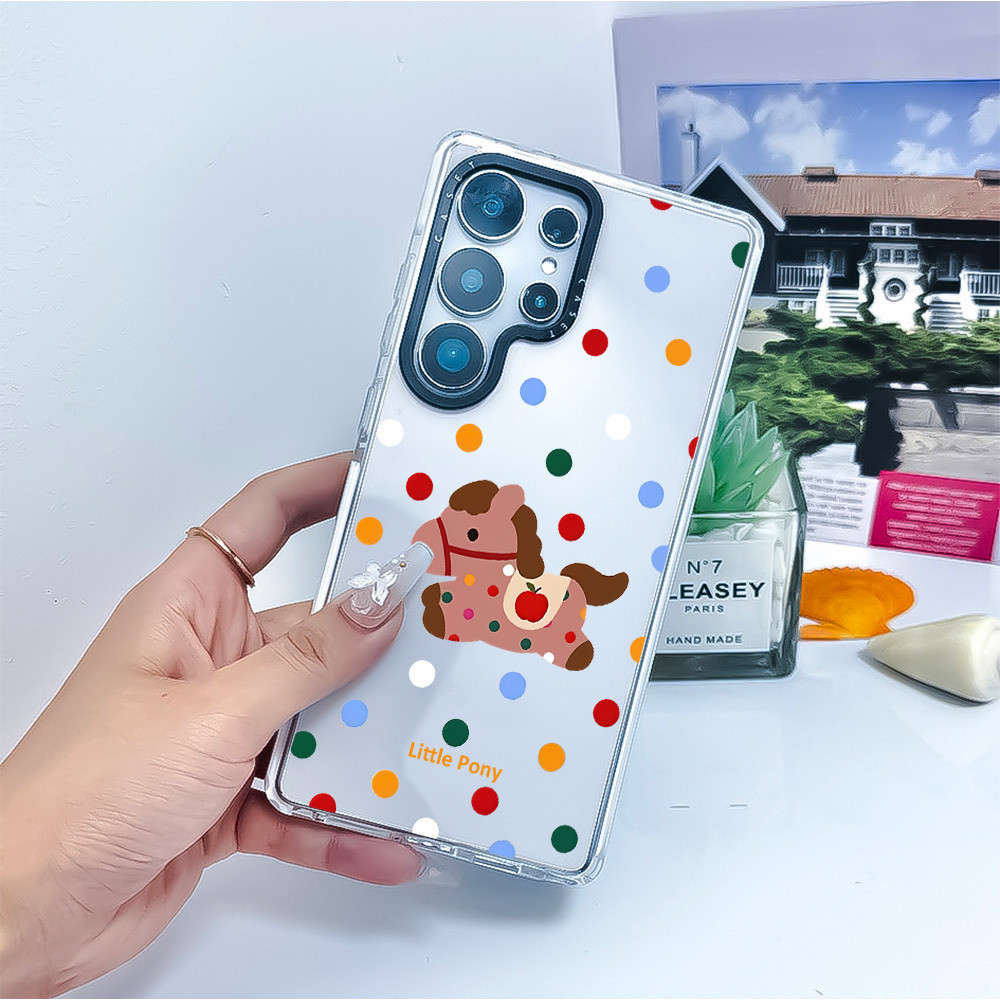 Ốp Màu Sắc Dễ Thương Wave Point Little Pony Màu Cho Galaxy IPhone S23 S24FE S24 S25 ULTRA Cover A54 
