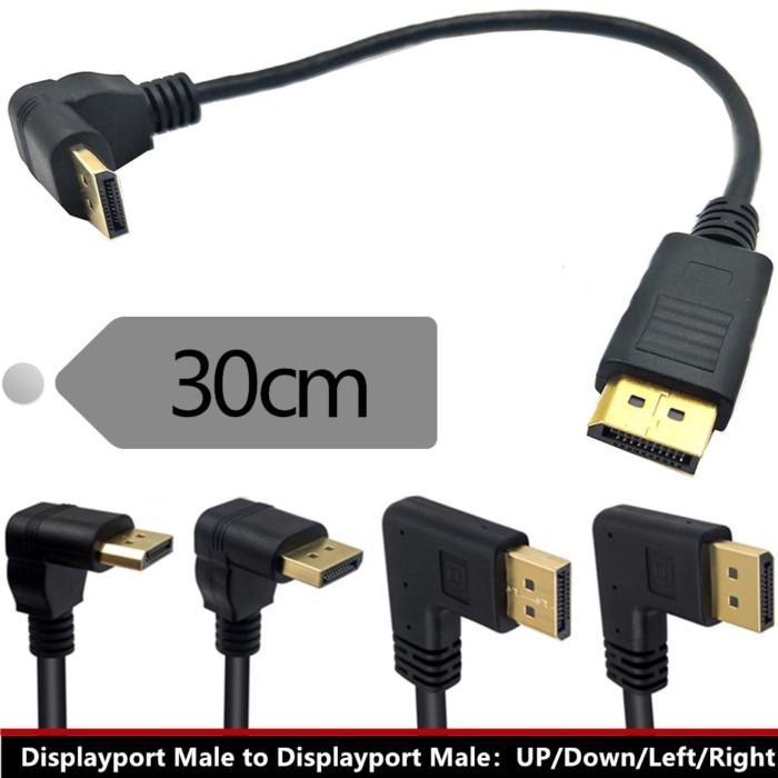 Sẵn sàng|Cổ 4K Mạ Vàng 90 Độ Xung Quanh Khuỷu Tay DP Cáp HD Cáp DisplayPort DP Sang DP Adapter Cáp