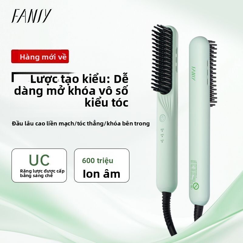 Lược chải thẳng FANSY/Femme, dùng được cho cả uốn và duỗi, lược tạo kiểu ion âm không làm hư tổn tóc