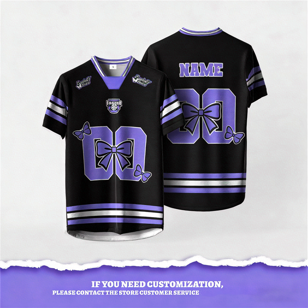 Jersey Tùy Chỉnh Tên Và Số Jersey Đen Hồng / Jersey Vintage / COQUETTE RIBBON / Jersey Oversize