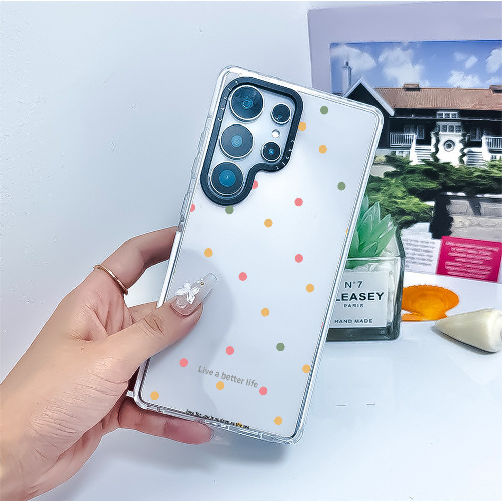 Màu Wave Point Sticker Màu Ốp Lưng Cho Galaxy IPhone S23 S24FE S24 S25 ULTRA Cover A54 A55 A56 S23Pl