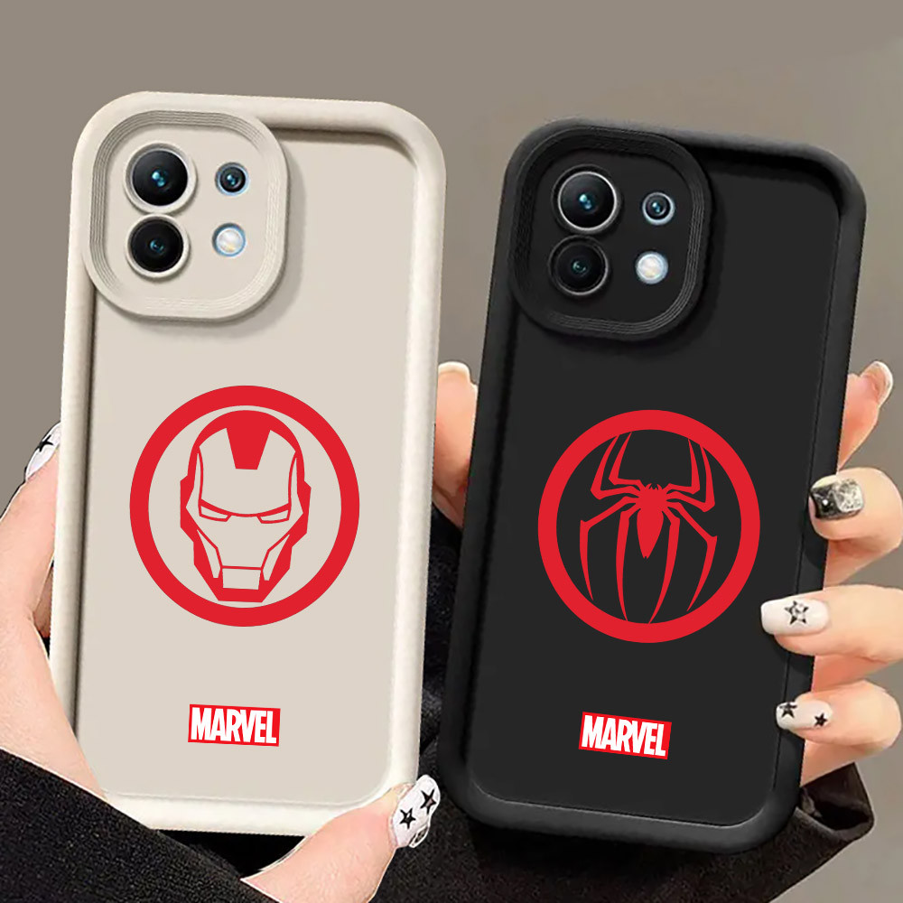 Marvel Red LOGO Ironman Spiderman Ốp Điện Thoại Xiaomi 17 Pro 15 Utra 13T 14T 15T Pro POCO M7 M6 5G 