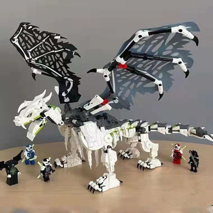 Tương thích với LEGO Ninjago series Skeleton Wizard Flying Dragon 71721 đồ chơi lắp ráp khối xây dự
