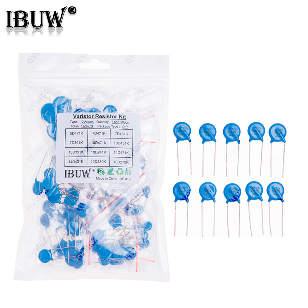 120 CÁI 12Values Bộ Điện Trở Biến Thể 5D471K 7D471K, v.v. Gói DIP cho các dự án chống sét