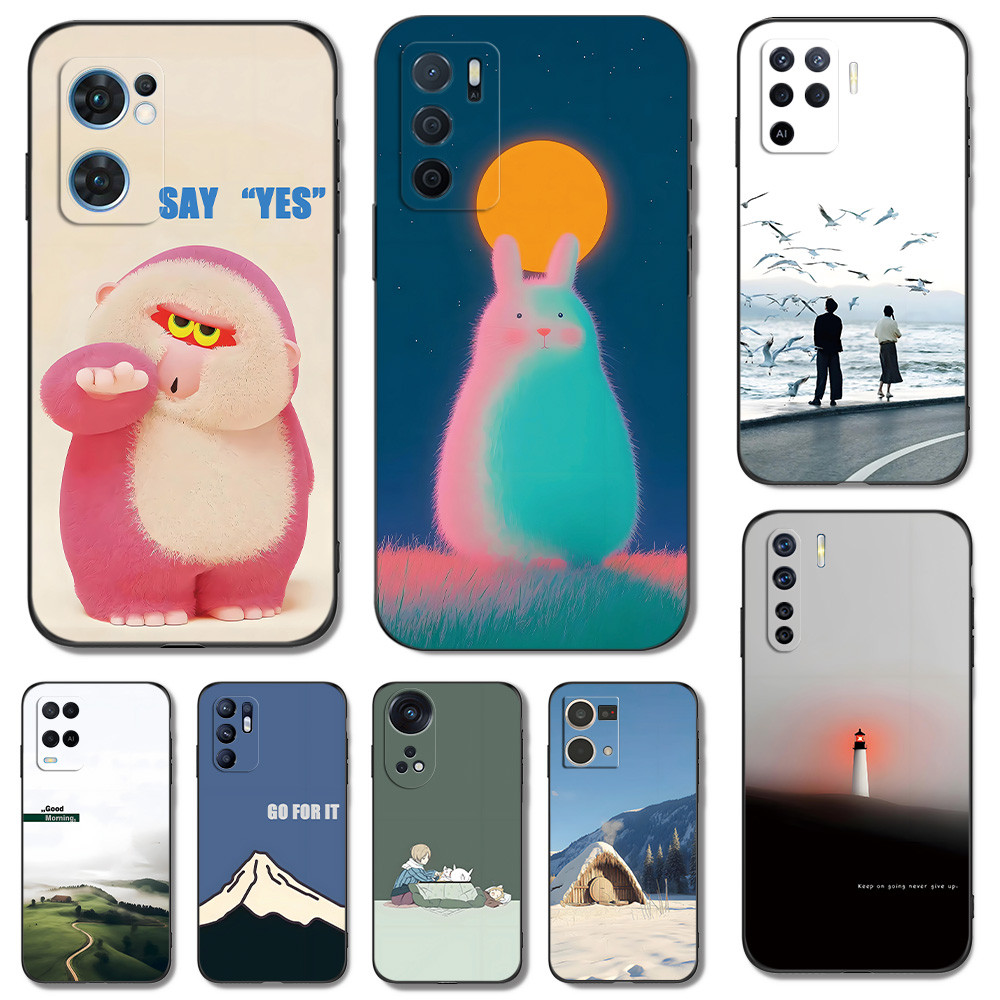 Ốp Lưng Dành Cho Oppo F19 F19S F19 Pro 4G F19 Pro Plus 5G Influencer Sáng Tạo Gió Trung Quốc Đen Đỏ 