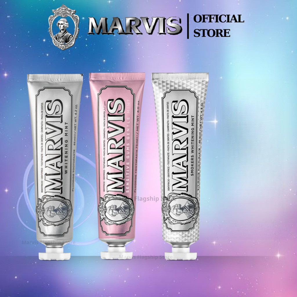 Combo Kem Đánh Răng Marvis Care Collection Whitening, r & Sensitive Mint - MARVIS