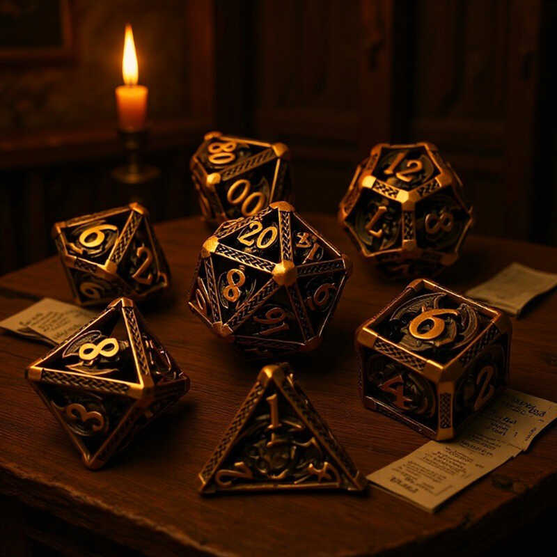 Metal DND Dragon Hollow Dice coc Running Team Dungeon và Digital Dice TRPG Cthulhu Dice