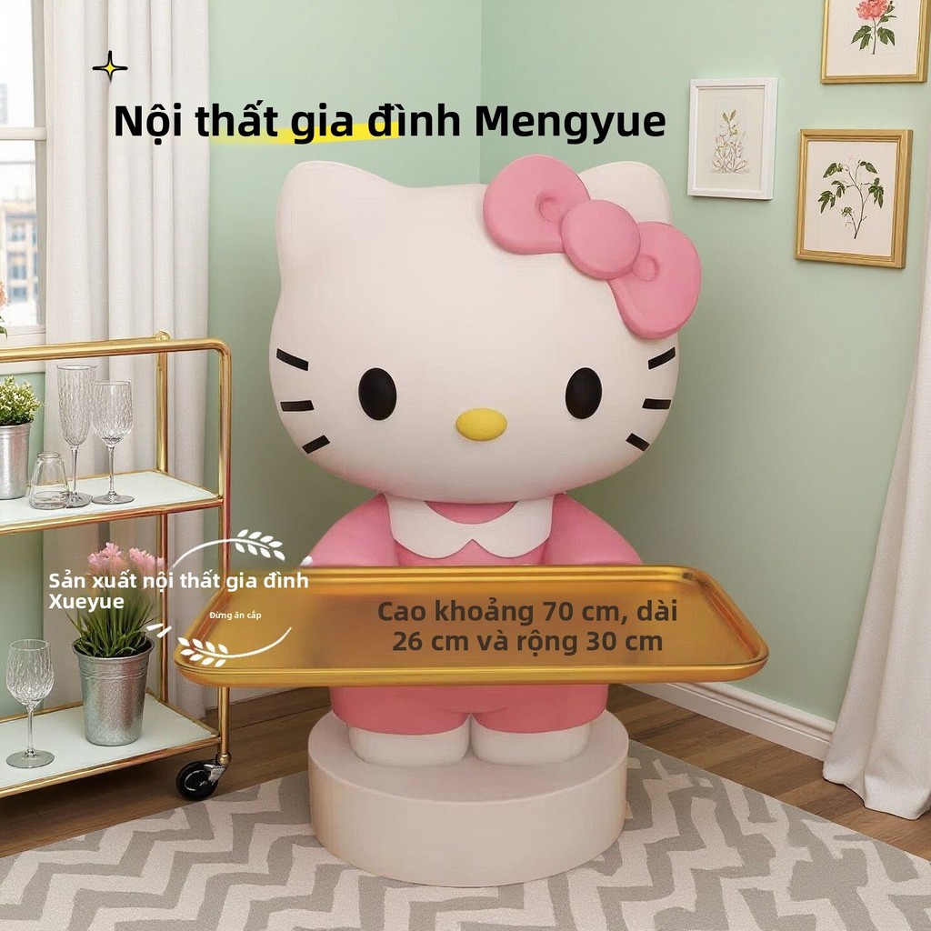 Mặt hàng trí lớn Hello Kitty cho phòng khách, tủ TV, bàn phụ, khay trang trí, quà tặng tân gia