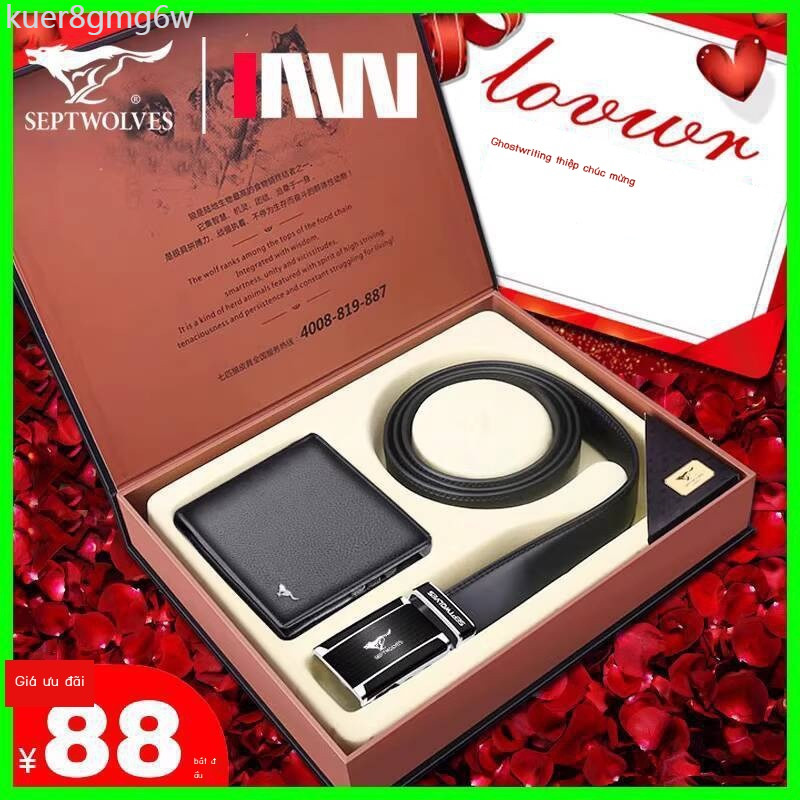 (HÀNG HOT) Bộ tặng ví da Seven Wolves dành nam giới - Một món quà thiết thực cho bố chồng vào dịp G